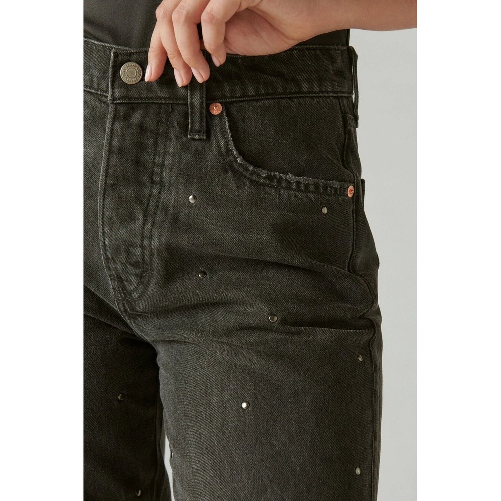 Lucky Legend Brand Button Fly Straight Leg Studded Jeans Black Denim 2/28/#8006
